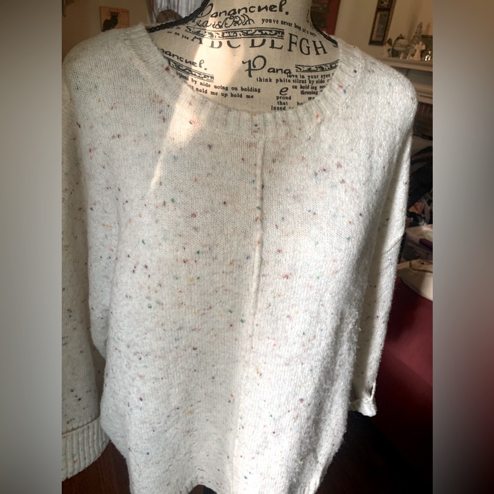 Blue Pepper Confetti white Sweater